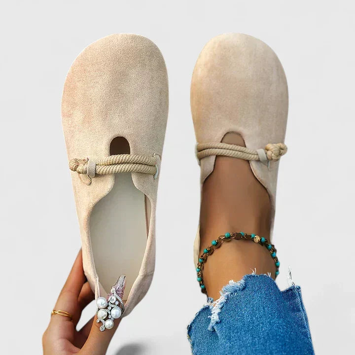Women's Beige Moccasins, Elegant and Comfortable