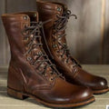 Women's Tall Brown Leather Boots, Elegant and Warm