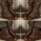 Women's Tall Brown Leather Boots, Elegant and Warm