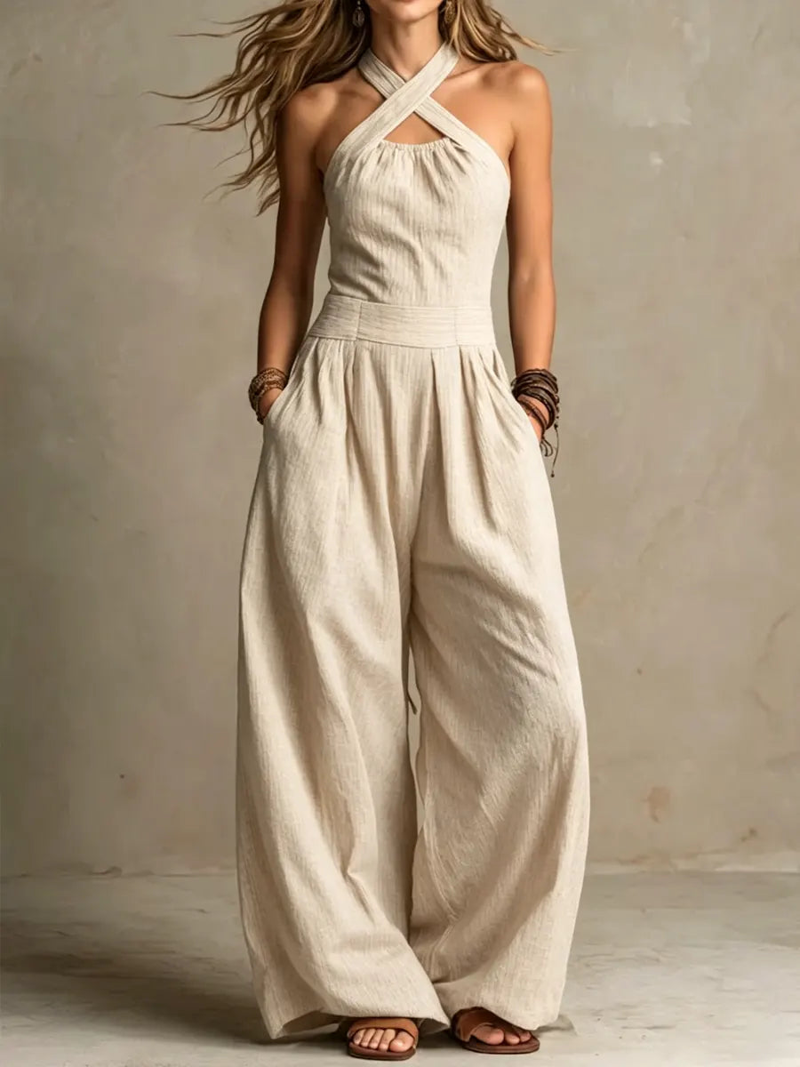 ADRIANA Elegant Halter-Neck Jumpsuit