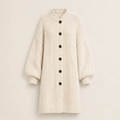 Women's Long Chunky-Knit Cardigan with Button Front