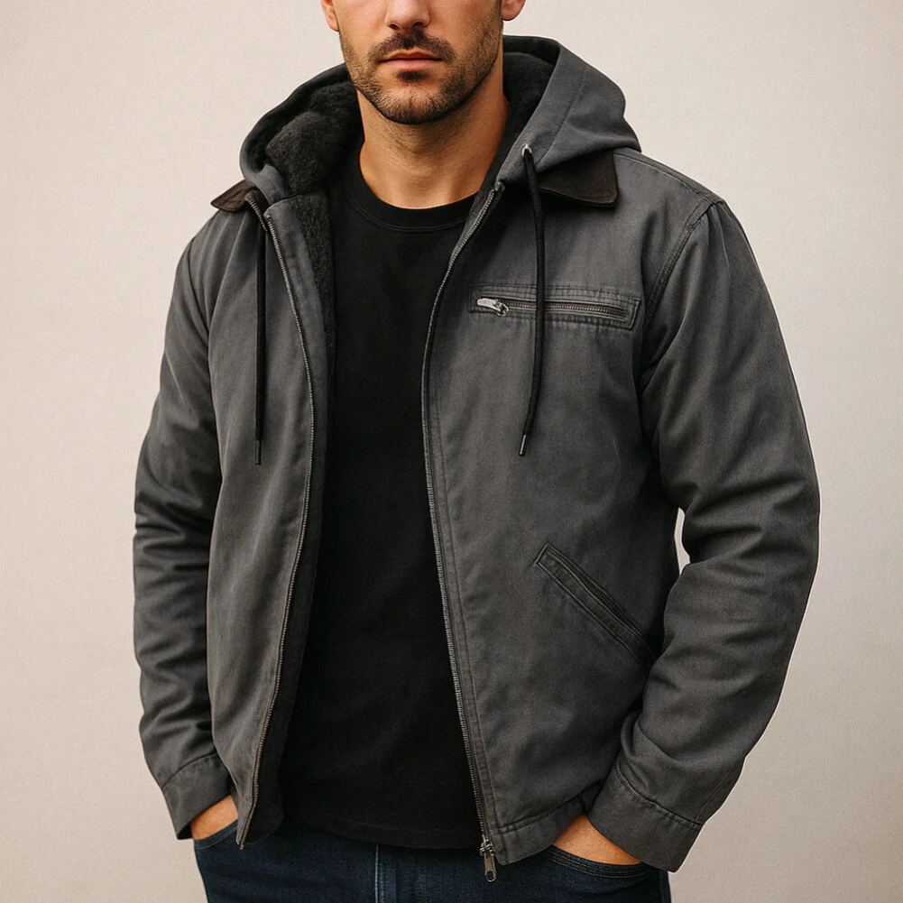 Hooded Jacket Men, Rugged with Soft Lining