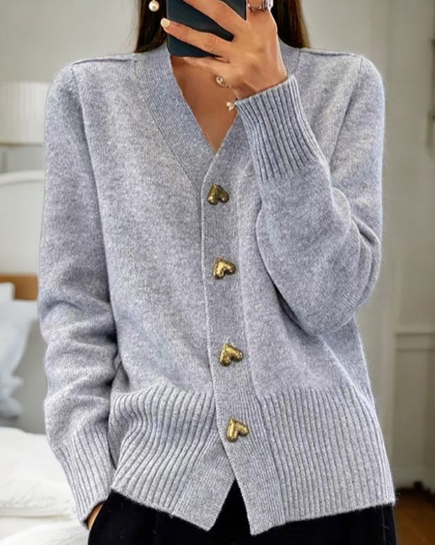 Women's Gray Cardigan, Lightweight and Versatile
