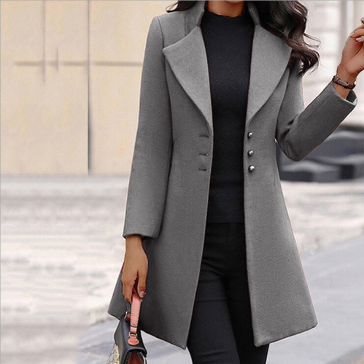 Women's Wool-Blend Coat, Lightweight for Transitional Weather
