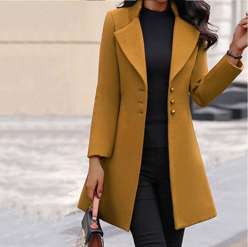 Women's Wool-Blend Coat, Lightweight for Transitional Weather