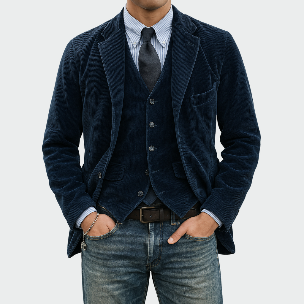 Suit Jacket Men with Vest, Elegant Set