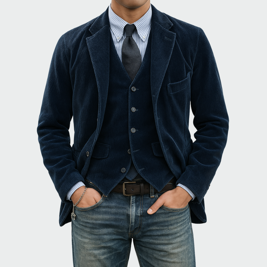 Suit Jacket Men with Vest, Elegant Set