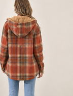 Women's Oversized Plaid Jacket with Hood