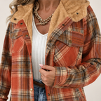 Women's Oversized Plaid Jacket with Hood
