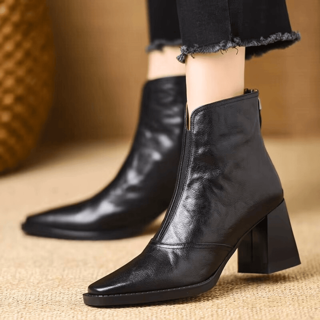 Women's Mid-Heel Ankle Boots, Brown