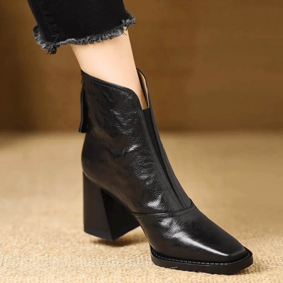 Women's Mid-Heel Ankle Boots, Brown