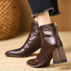 Women's Mid-Heel Ankle Boots, Brown