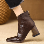 Women's Mid-Heel Ankle Boots, Brown