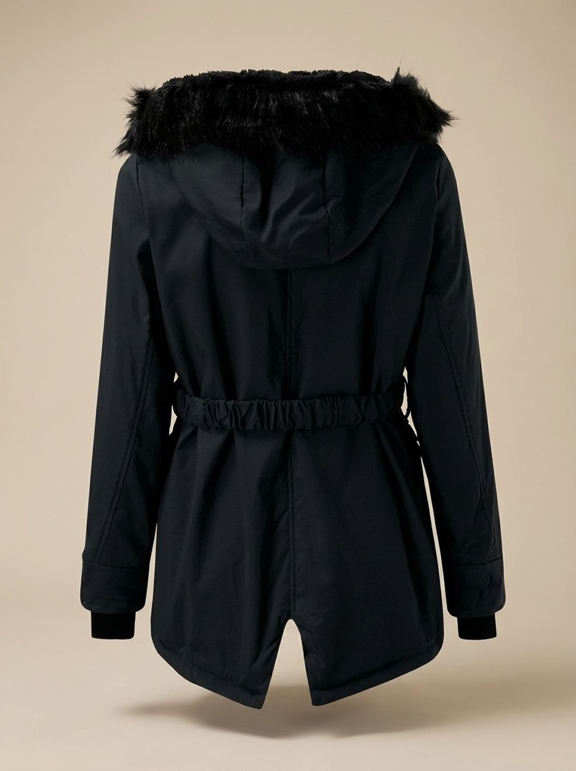 Winter Coat Women Insulated Faux Fur Hood