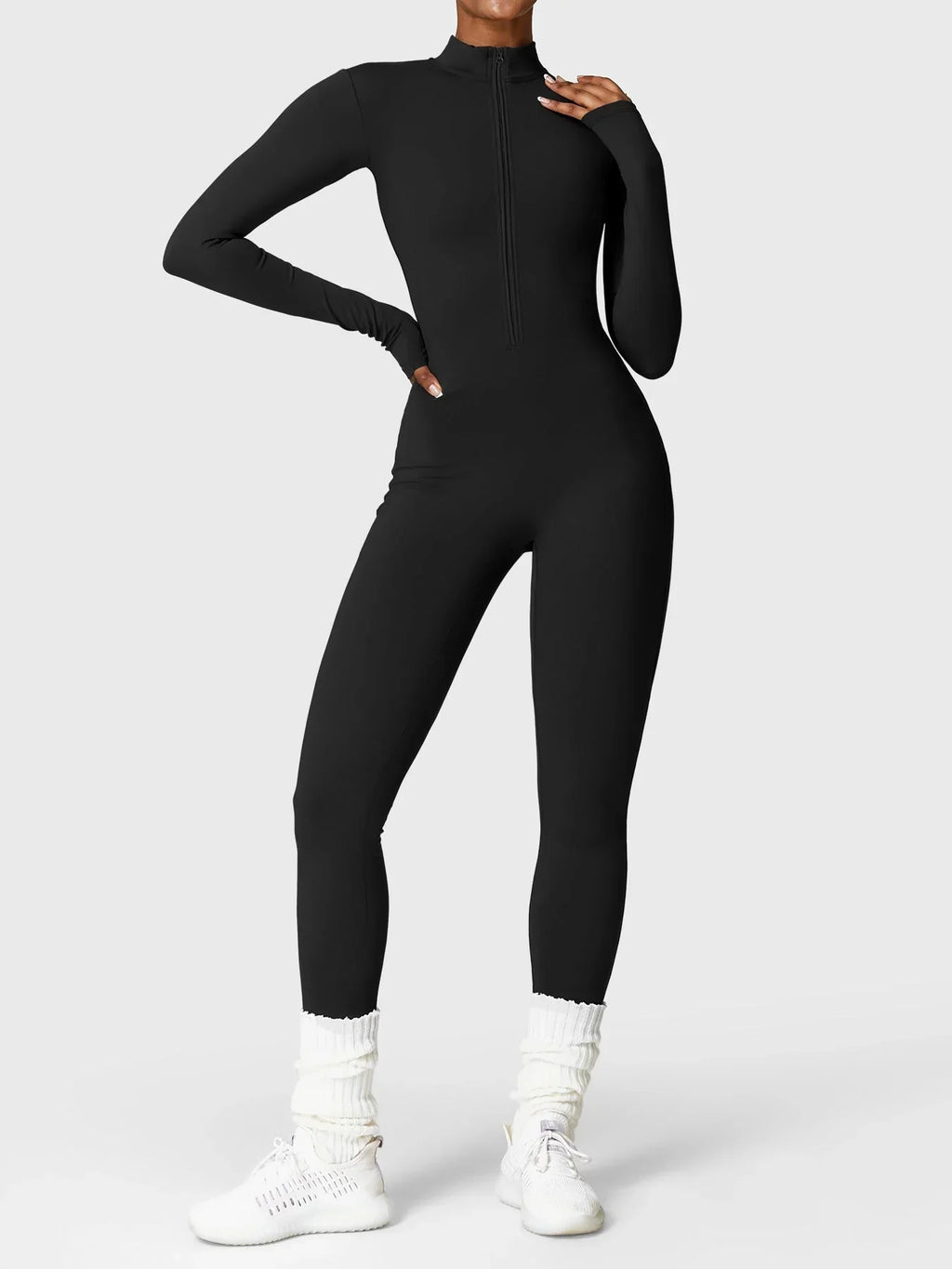 LUNA Zip-Front Bodycon Jumpsuit