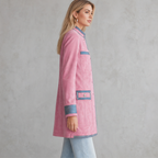 Women's Military-Style Coat with Stand Collar, Elegant Cut