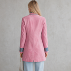 Women's Military-Style Coat with Stand Collar, Elegant Cut