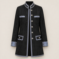 Women's Military-Style Coat with Stand Collar, Elegant Cut